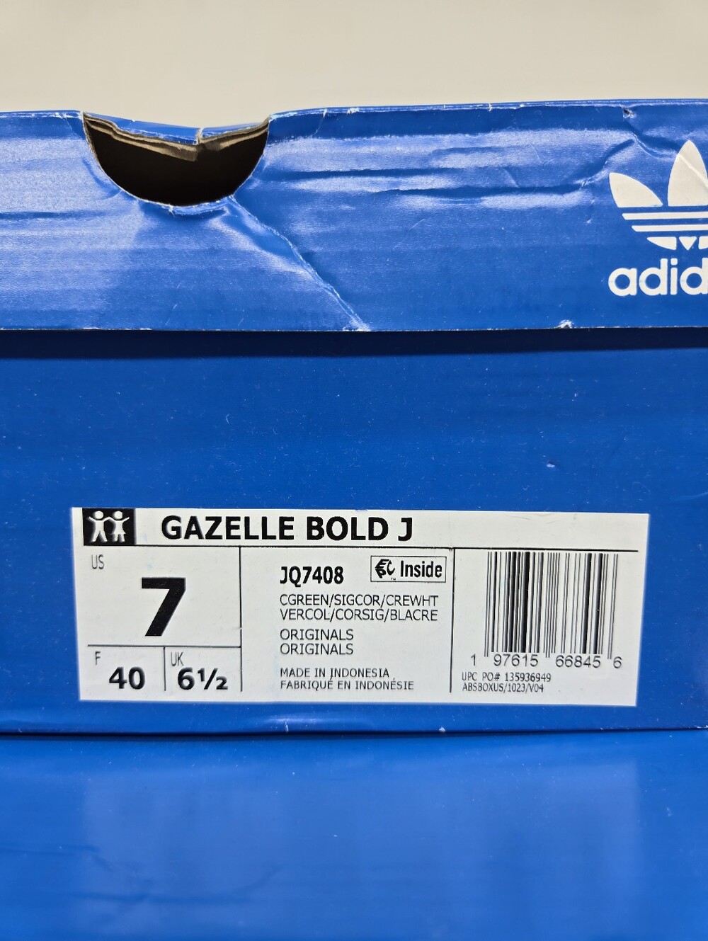Adidas Gazelle Bold JQ7408 Collegiate Green Signal Coral Shoes Women's Size 8.5 - Picture 8 of 8